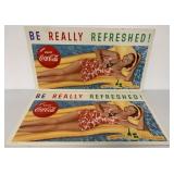 2 Be Really Refreshed Coca-Cola Cardboard Ads