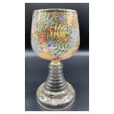 large gold enameled glass chalice