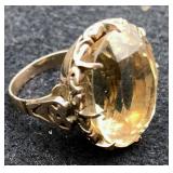 14K Gold & Citrine ring w/ boxes and papers