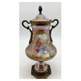 Sevres painted porcelain urn, signed
