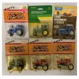 1/64 Ertl Lot of 6 Farm Tractors in Blister Packs