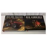 Lot of 2 Red 4WD Tractors and Red Combines Books