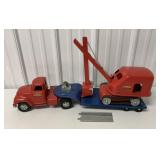 Tonka Truck and Trailer w/Steam Shovel