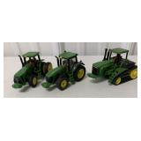 1/64 Ertl Lot of 3 JD Tractors
