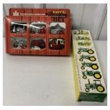 Lot of 2 Ertl John Deere and IH Miniature Tractor