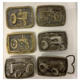 Lot of 6 Farm Tractor Belt Buckles