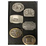 Lot of 5 Farm Tractor Belt Buckles