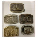 Lot of 5 Tractor and Reaper Belt Buckles
