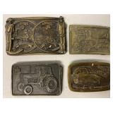 Lot of 4 IH and New Idea Belt Buckles