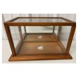Wood and Glass Showcase w/Mirrored Back