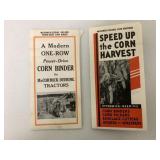 2 McCormick Deering Corn Machine Brochures