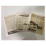 3 Tractor Magazine Pages, Avery Ads and Other
