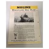 Moline Wheatland Disc Plow Brochure