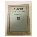 Oliver Repair Parts Catalog/Price List No. 32