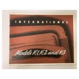 IH Models K-1, K-2 and K-3 Trucks Brochure