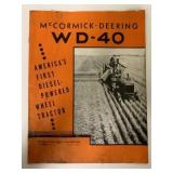 McCormick-Deering WD-40 Wheel Tractor Broch.