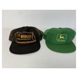 (2) John Deere Ball Caps Worley Equipment