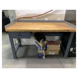 Metal Workbench w/ Wooden Top
