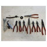 10 Proto Internal/External Ring Pliers & others