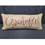 Grateful Burlap Throw Pillow 23"W