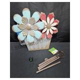 Metal Flowers & Windchime