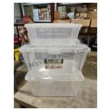 3 Storage Totes 2 45 Qt 1 Shoebox Sz