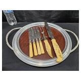 Serving Tray, Carving Set & Butter Knives