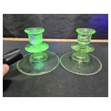 Depression Glass Candle Holders