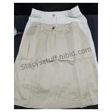 2 New Stretch Kaki Skirts SZ 14