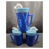 3 Blue Tumblers