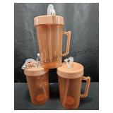 3 Peach Tumblers