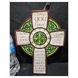 Ceramic Irish Blessing Cross