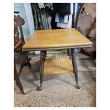 Old Table Glass Ball Feet 26x26x28