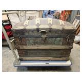 Old Metal & Wood Chest 30x17x21