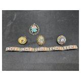 Italy Mosaic Pendants, Ring & Bracelet