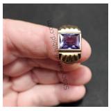 Ring Marked 10K sp-co Purple Stone