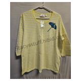 Yellow Quacker Factory Blouse SZ L
