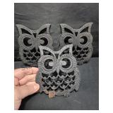 3 Vintage Owl Trivits