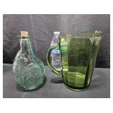 Glass Pitcher & Seashell Bottle