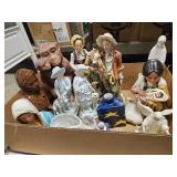 Box Of Ceramic & Porcelain Figurines