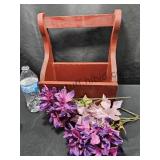Wood Basket & Flower Stems