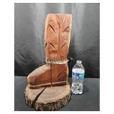 Wood Carved Boot Wood Carved Boot