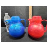 Hot Water Pitchers Blue & Red