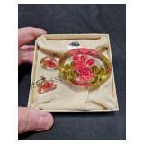 VTG 1960s Lucite Brooch & Matching Earrings