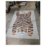 Tiger Area Rug New 4 ft x 5.6 ft