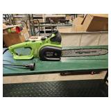 Electric Chainsaw Powered On