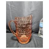Pink Depression Glass Pitcher Chip On Spout