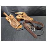 Shoes SZ 6.5 2 Belts Small