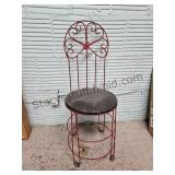 Metal Frame Wood Seat Parlor Chair