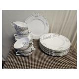 8 Plates Cups & Saucers Porcelain